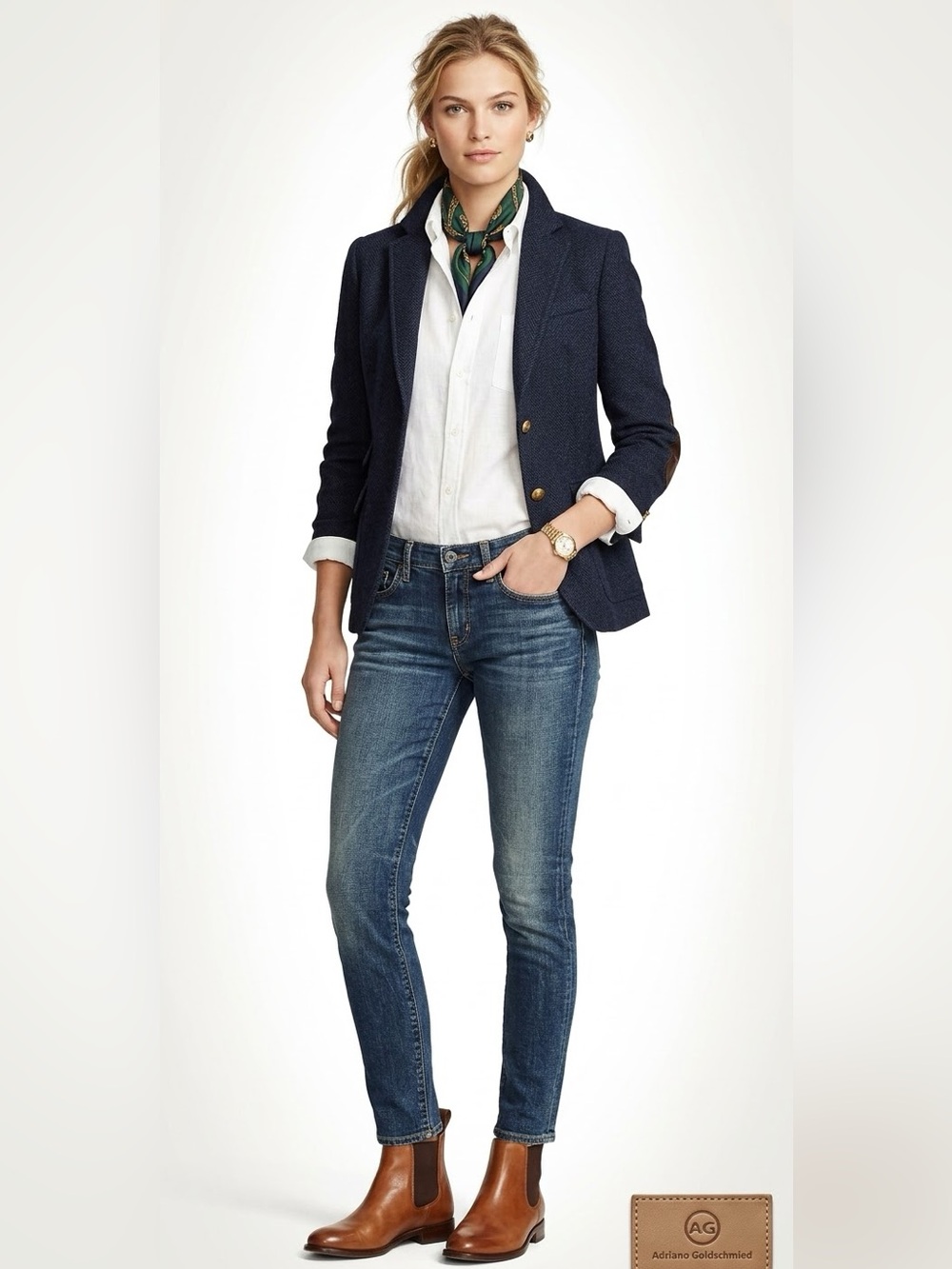 AG Adriano Goldschmidt Blue The Stevie Ankle Slim Straight Ankle Jeans Size 26